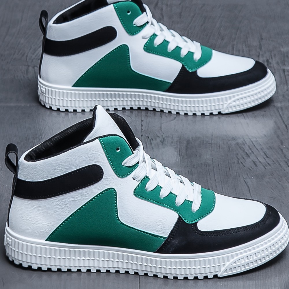 Men's Color-Block High-Top Skate Sneakers