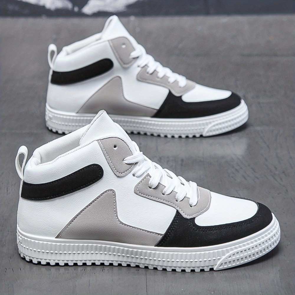 Men's Color-Block High-Top Skate Sneakers