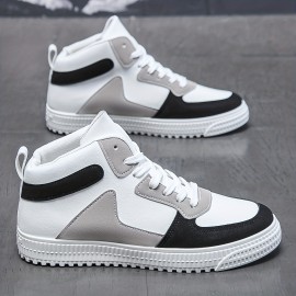 Men's Color-Block High-Top Skate Sneakers
