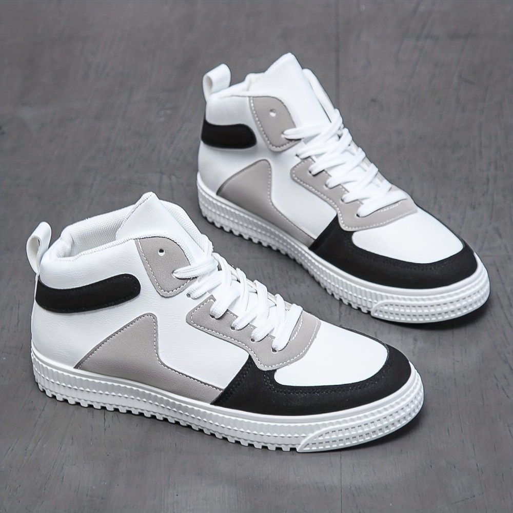 Men's Color-Block High-Top Skate Sneakers