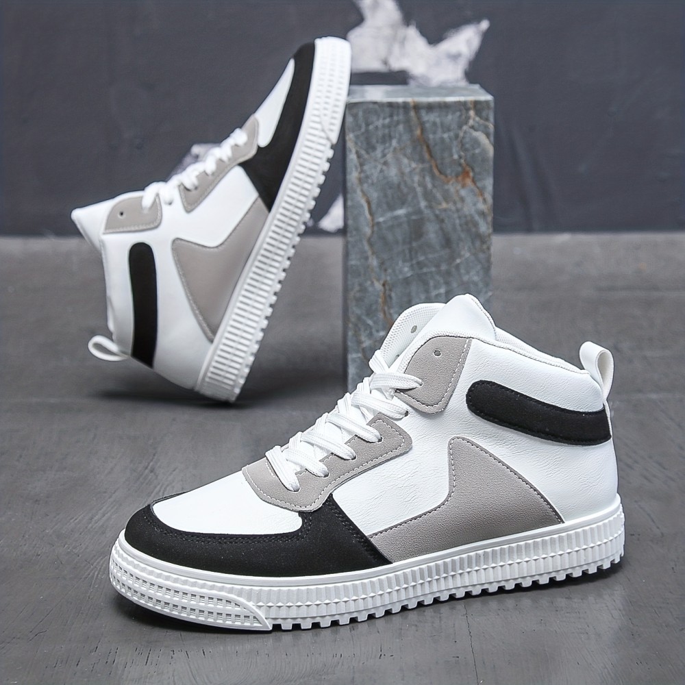 Men's Color-Block High-Top Skate Sneakers