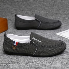 男士帆布乐福鞋——一脚蹬、透气、防滑
