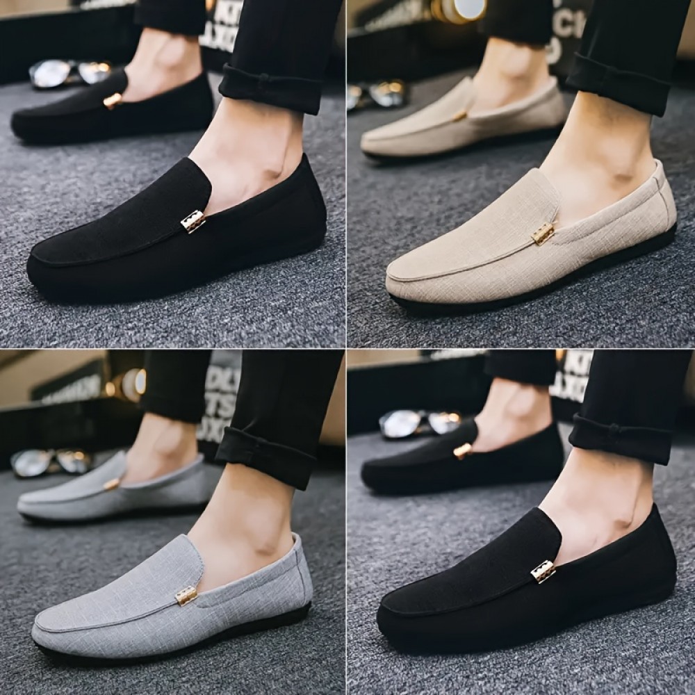 男士帆布一脚蹬乐福鞋——休闲平底鞋