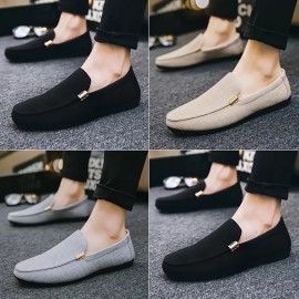 男士帆布一脚蹬乐福鞋——休闲平底鞋