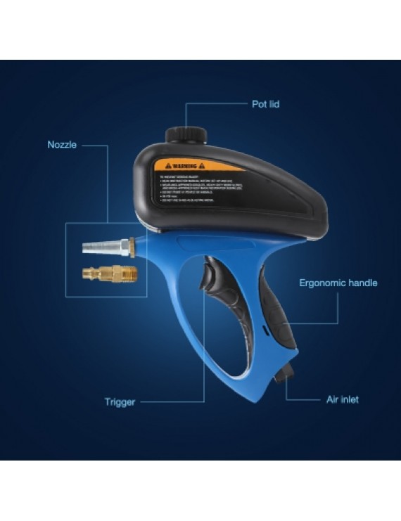 Portable Sandblasting Gun Handheld Pneumatic Sand Blasting Machine with Replaceable Nozzle
