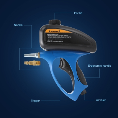 Portable Sandblasting Gun Handheld Pneumatic Sand Blasting Machine with Replaceable Nozzle