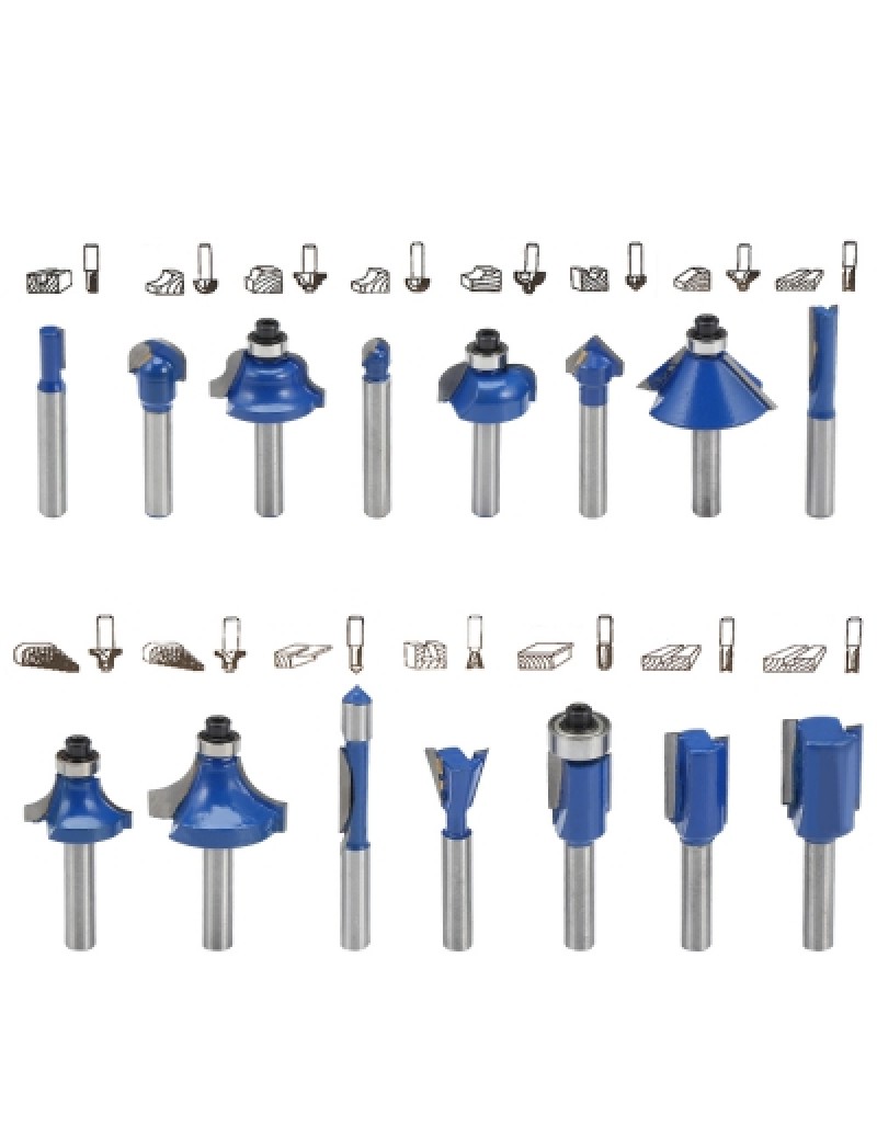 15pcs Router Bit Milling Cutter Woodworking Tools for Electric Hand Trimmer