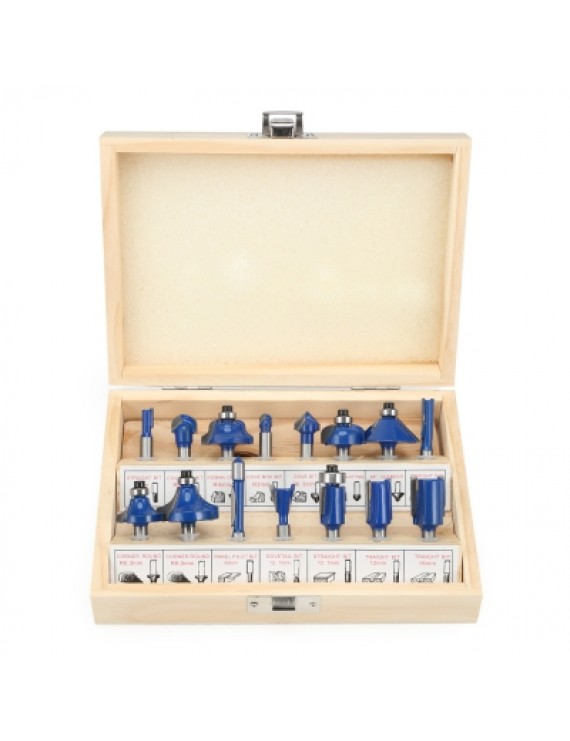 15pcs Router Bit Milling Cutter Woodworking Tools for Electric Hand Trimmer