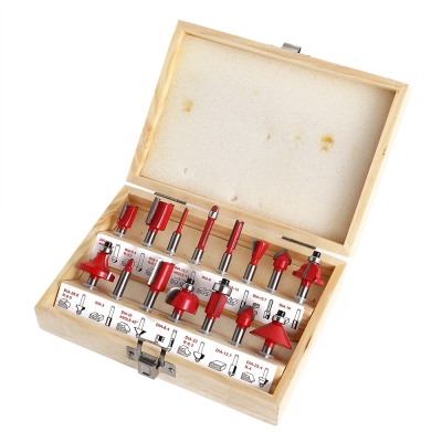 15pcs Router Bit Milling Cutter Woodworking Tools for Electric Hand Trimmer