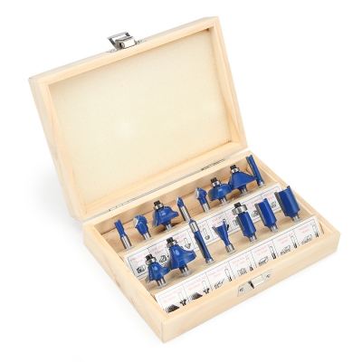 15pcs Router Bit Milling Cutter Woodworking Tools for Electric Hand Trimmer