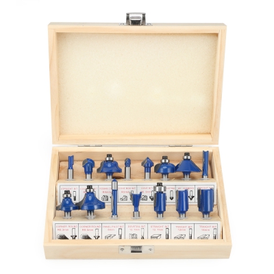 15pcs Router Bit Milling Cutter Woodworking Tools for Electric Hand Trimmer