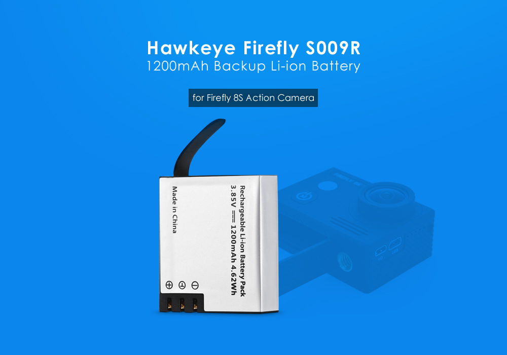 Hawkeye Firefly S009R 1200mAh Replacement Lithium-Ion Battery for 8S / 8SE Action Cameras