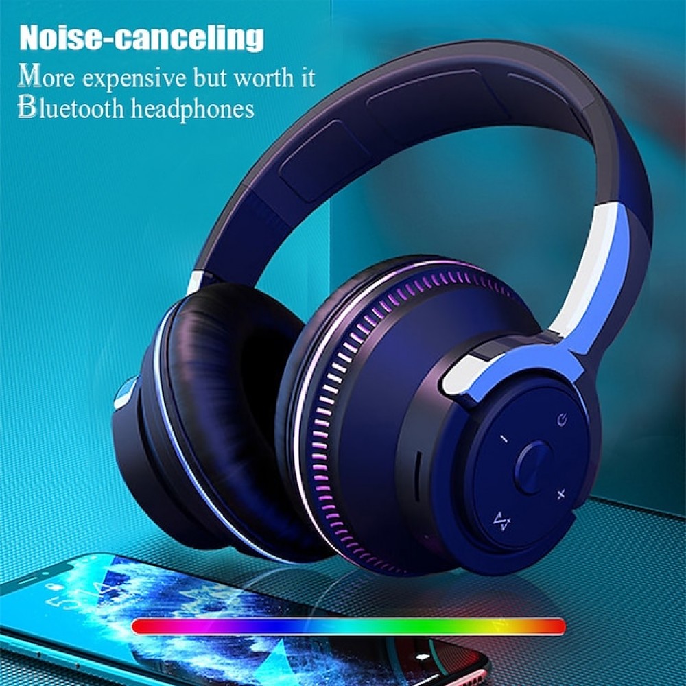 H2 Wireless Bluetooth 5.0 Over-Ear Headphones with Mic & Deep Bass