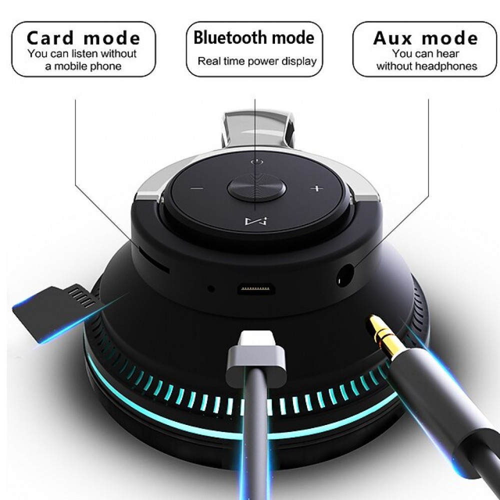 H2 Wireless Bluetooth 5.0 Over-Ear Headphones with Mic & Deep Bass