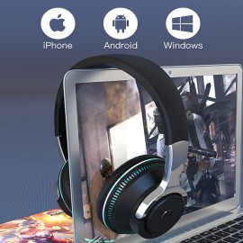 H2 Wireless Bluetooth 5.0 Over-Ear Headphones with Mic & Deep Bass