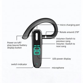 K50 Bluetooth 5.3 Earhook Headphones — ENC Environmental Noise Cancellation, LED Battery Indicator, 10-Hour Playtime