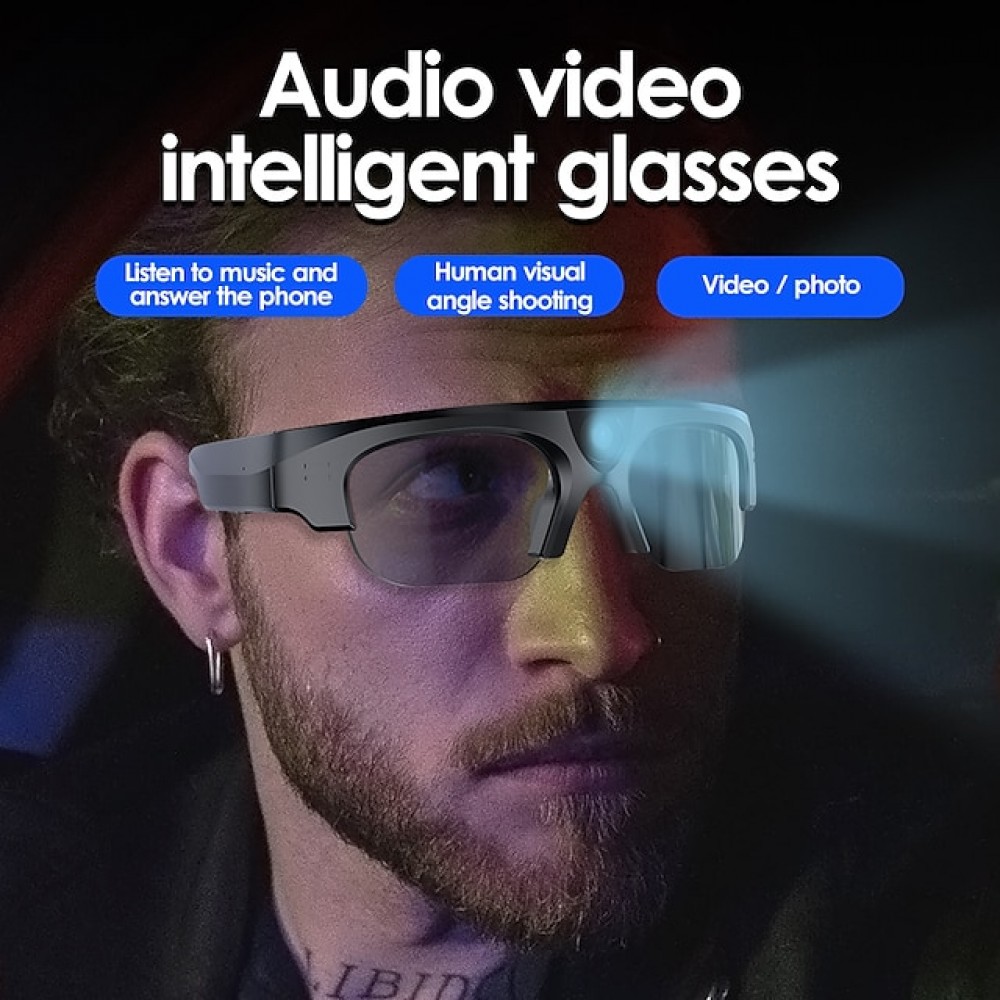 XL16 Bluetooth Open-Ear Audio Glasses — IPX6 Waterproof, 3-Hour Playtime