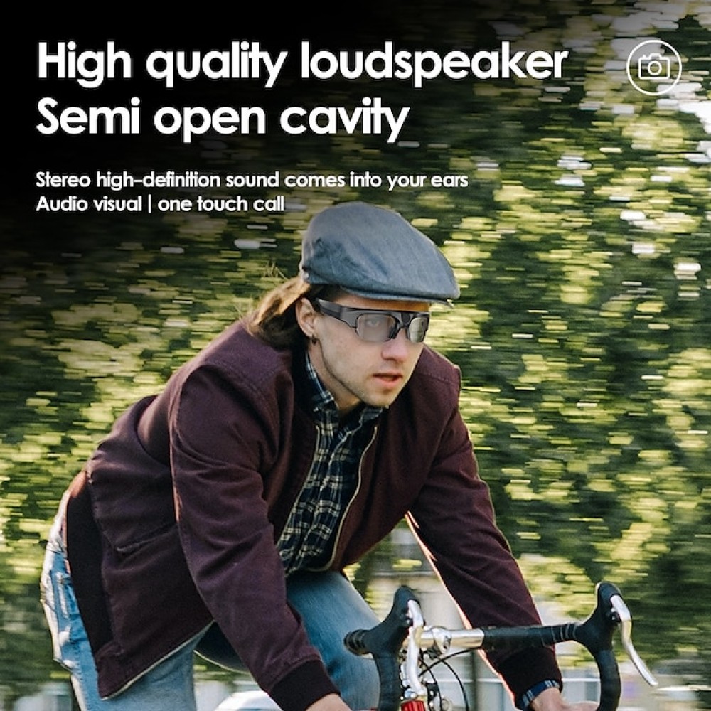 XL16 Bluetooth Open-Ear Audio Glasses — IPX6 Waterproof, 3-Hour Playtime