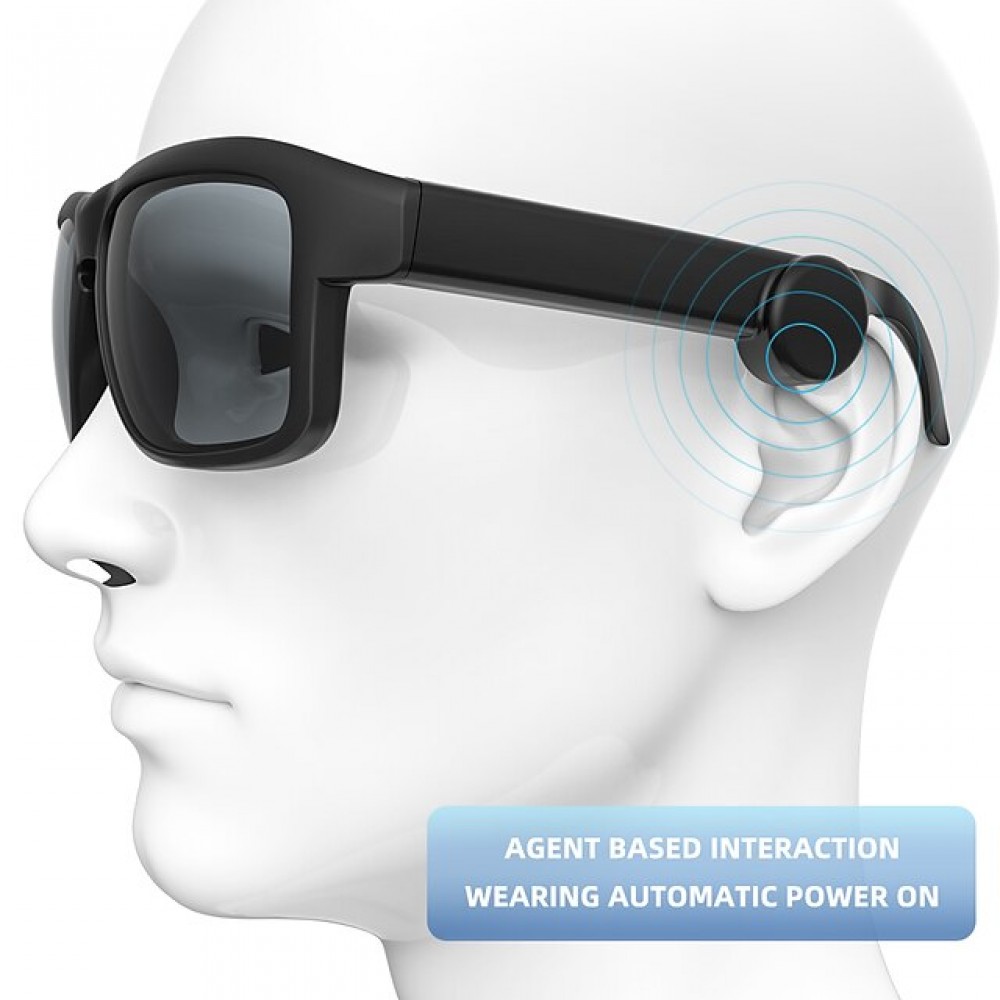 XG-88 Bluetooth Open-Ear Audio Glasses — ANC Active Noise Cancellation, IPX5 Waterproof, Qi Wireless Charging