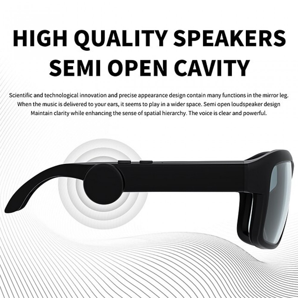 XG-88 Bluetooth Open-Ear Audio Glasses — ANC Active Noise Cancellation, IPX5 Waterproof, Qi Wireless Charging