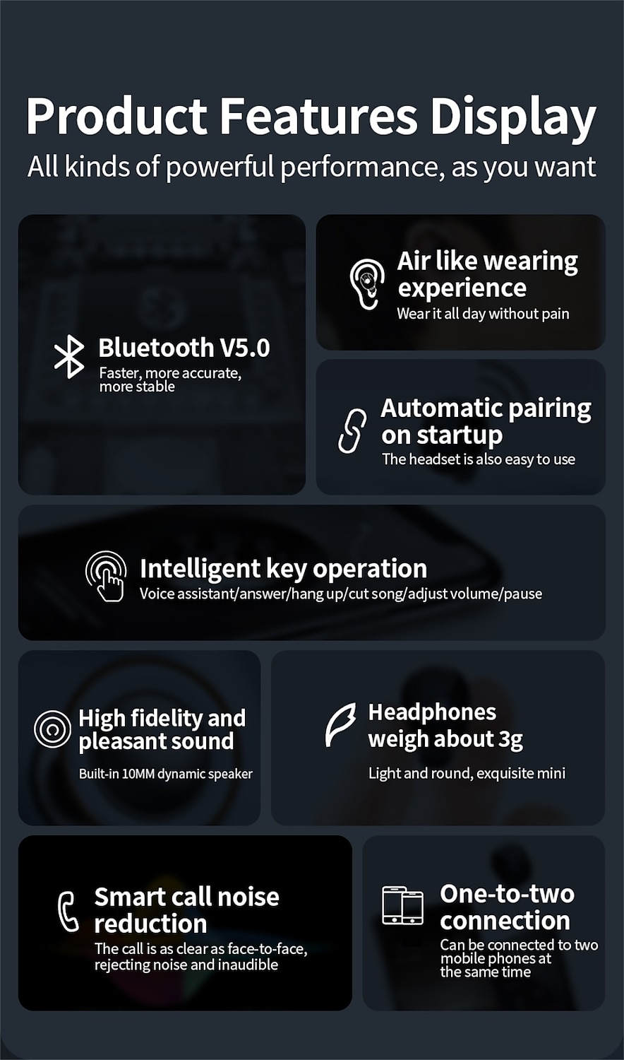 Side view of wireless earbuds