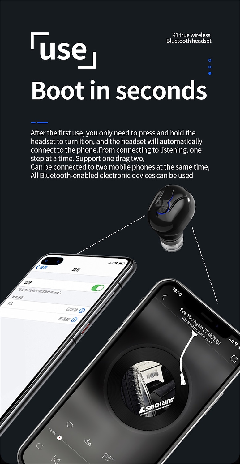 Close-up of earbud showing microphone port