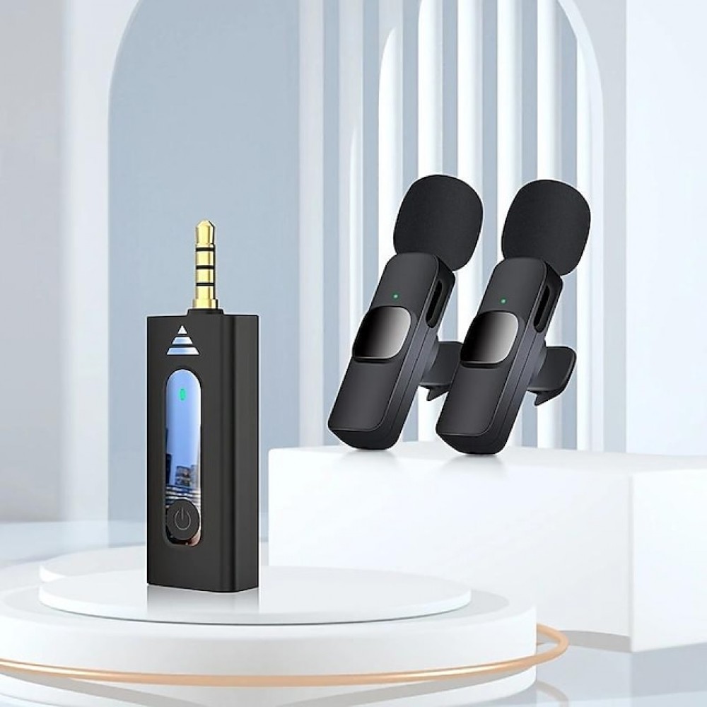 Wireless Lavalier Microphone – Bluetooth 5.0 + 3.5mm Dual-Mode Plug-and-Play Mic for Smartphones