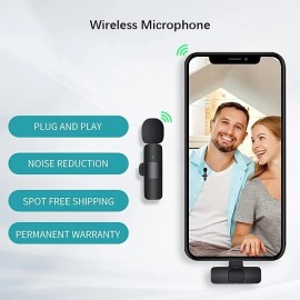 Wireless Lavalier Microphone – Bluetooth 5.0 + 3.5mm Dual-Mode Plug-and-Play Mic for Smartphones