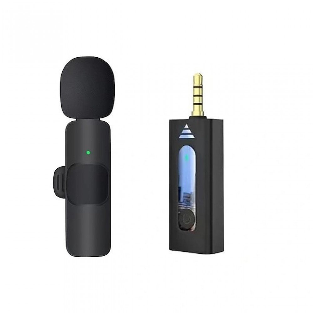 Wireless Lavalier Microphone – Bluetooth 5.0 + 3.5mm Dual-Mode Plug-and-Play Mic for Smartphones
