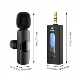 Wireless Lavalier Microphone – Bluetooth 5.0 + 3.5mm Dual-Mode Plug-and-Play Mic for Smartphones