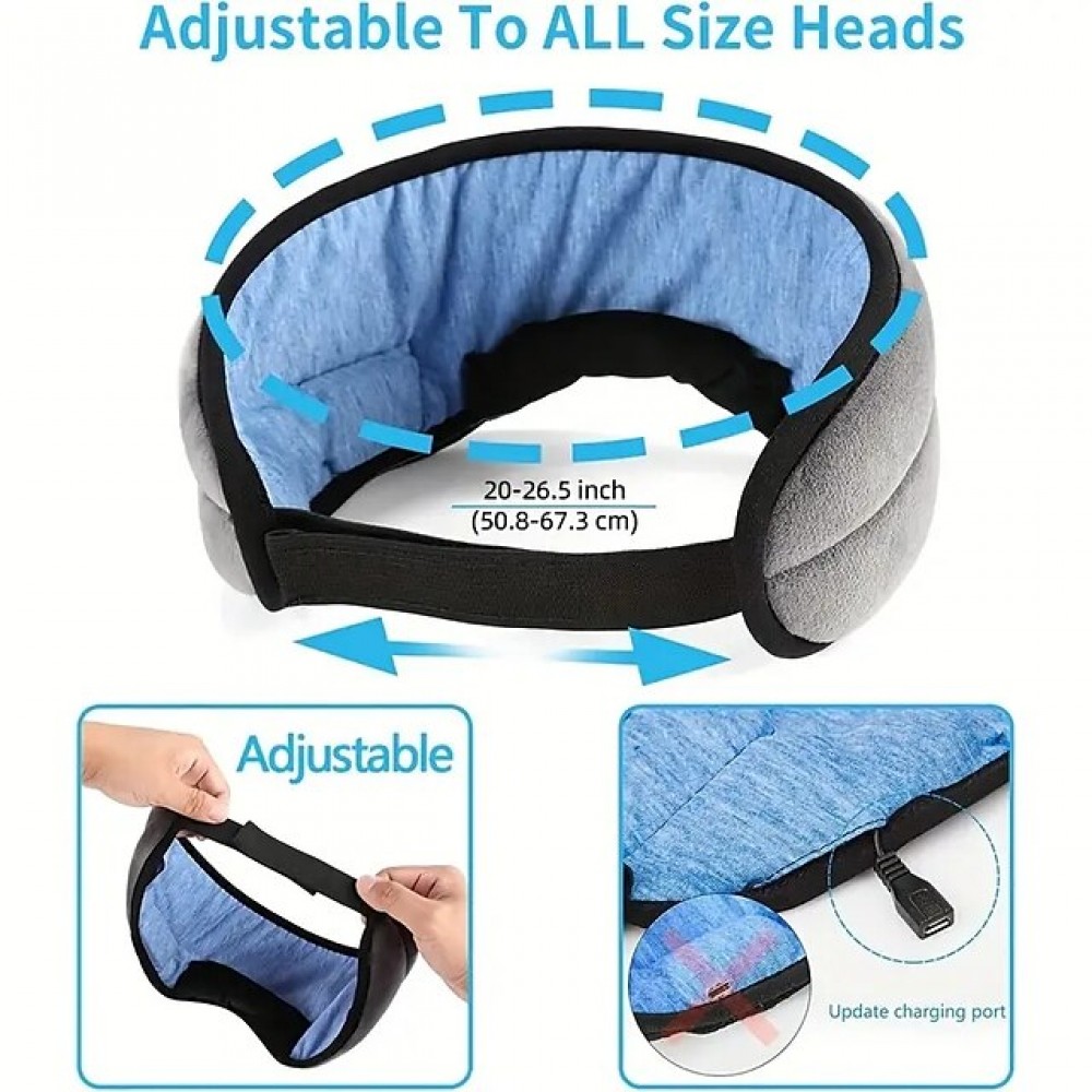Wireless Sleep Eye Mask with Built-in Speakers and Microphone
