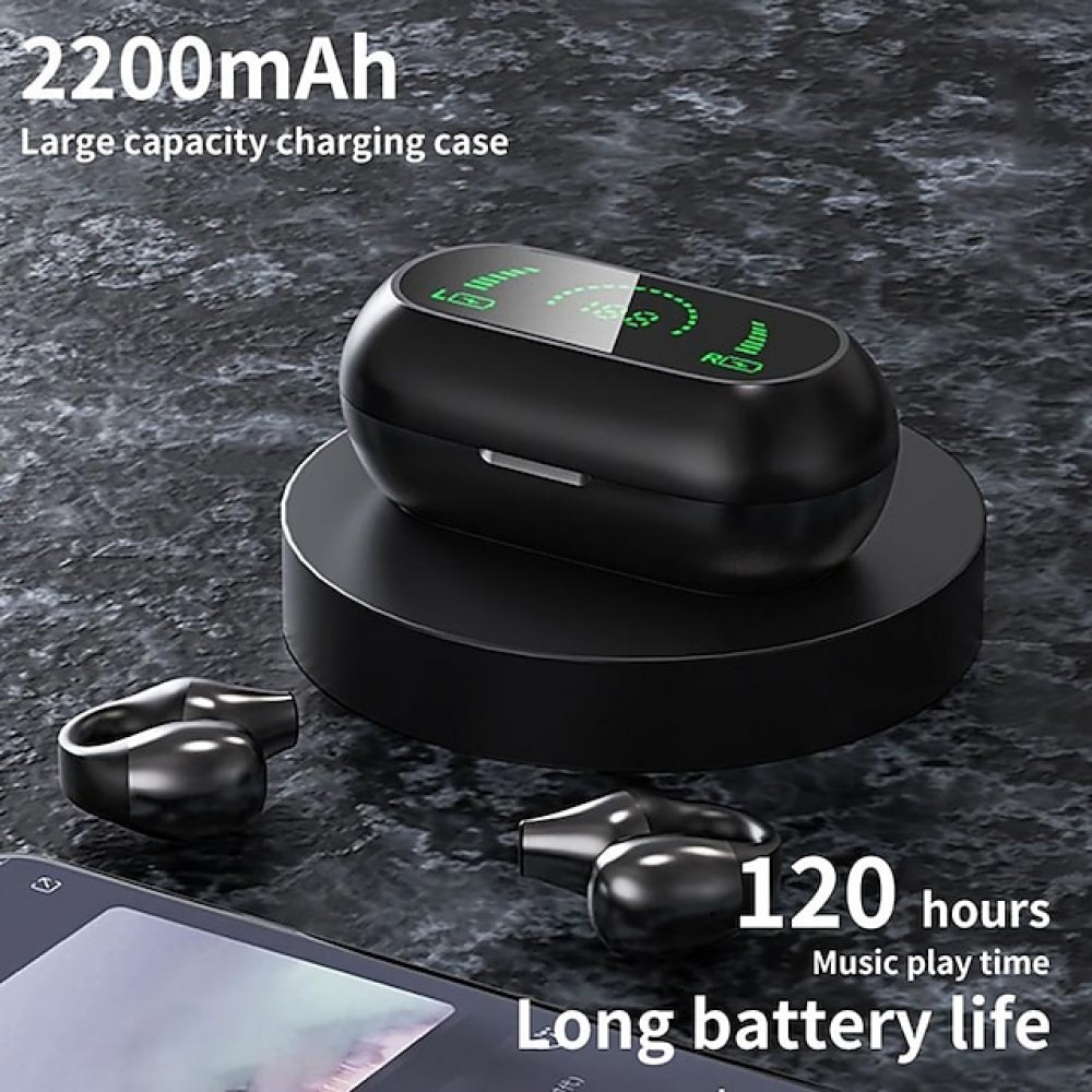S03 True Wireless Bluetooth Earbuds – Bluetooth 5.2, Secure Ear-Hook Design, Smart Touch Control