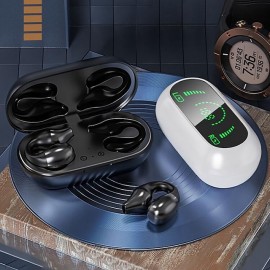 S03 True Wireless Bluetooth Earbuds – Bluetooth 5.2, Secure Ear-Hook Design, Smart Touch Control