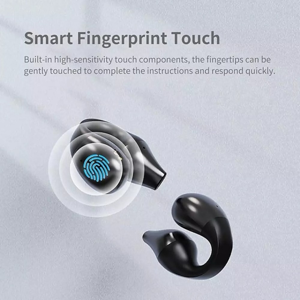 S03 True Wireless Bluetooth Earbuds – Bluetooth 5.2, Secure Ear-Hook Design, Smart Touch Control