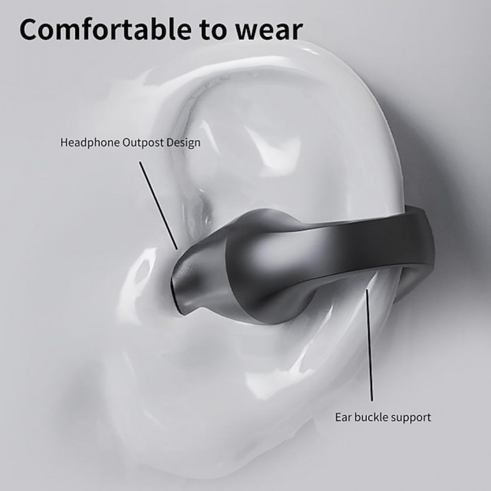 S03 True Wireless Bluetooth Earbuds – Bluetooth 5.2, Secure Ear-Hook Design, Smart Touch Control