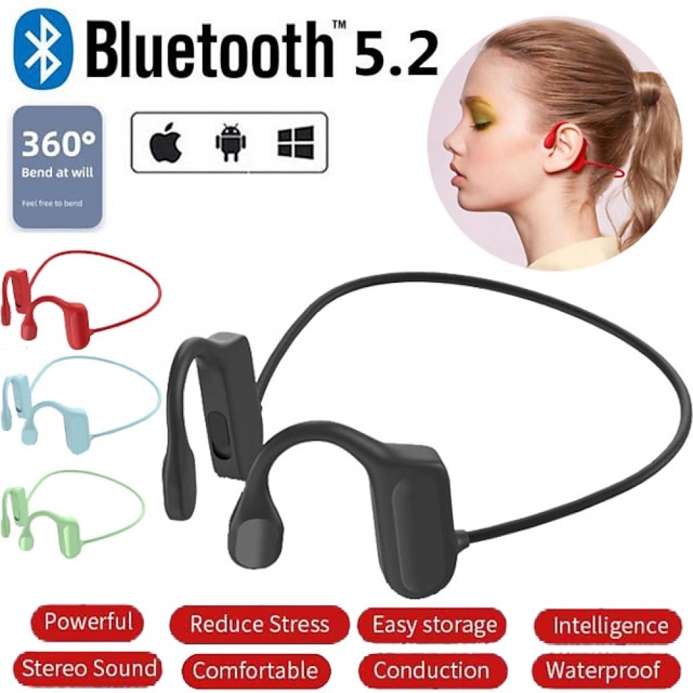 Painless L09 Open-Ear Bluetooth 5.2 Earhook Headphones – IPX5 Waterproof, 36-Hour Battery Life, Ideal for Sports & Travel