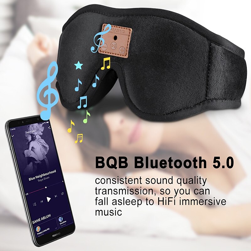 Sleep headphones placed on pillow