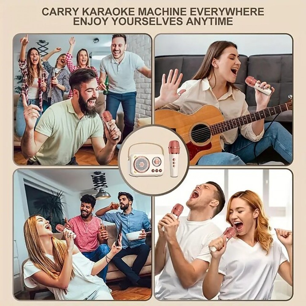 Portable Wireless KTV Speaker System (with 2 Wireless Microphones)