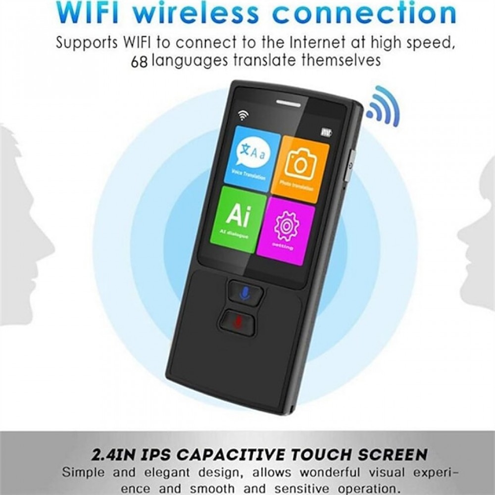 T9 Portable Two-Way Voice Translator — Supports 72 Languages, Real-Time Speech & Photo Translation