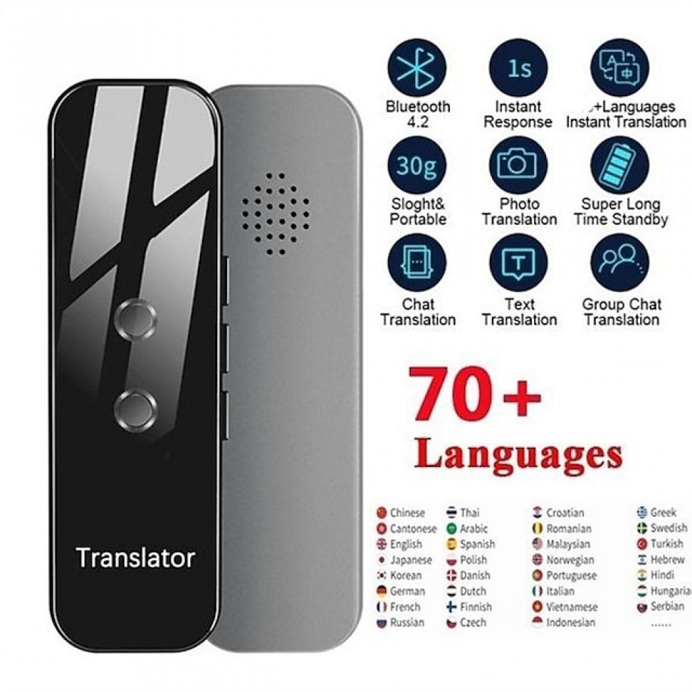 Smart Voice Translator — Supports 70+ Languages, Bluetooth Wireless TWS Earbuds