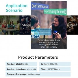 Smart Voice Translator — Supports 70+ Languages, Bluetooth Wireless TWS Earbuds