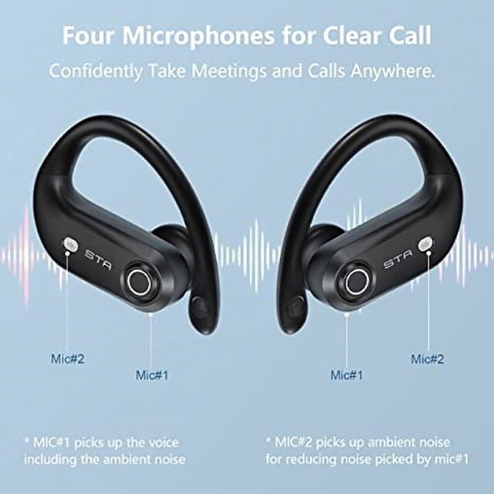 Stador Y23 True Wireless Bluetooth Earbuds — IPX7 Waterproof, 100-Hour Total Battery Life