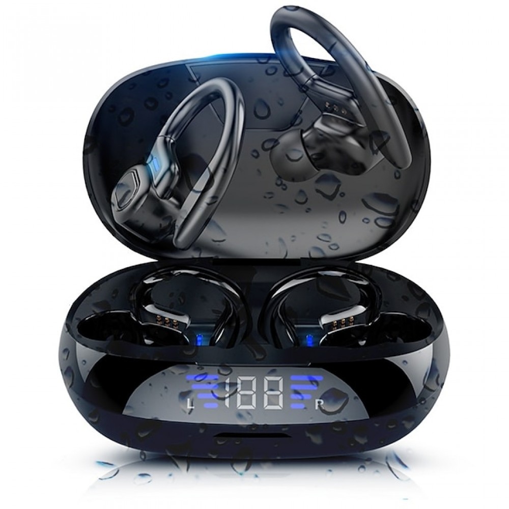 VV2 True Wireless Bluetooth 5.0 Earhook Headphones — IPX5 Waterproof, 6-Hour Battery Life