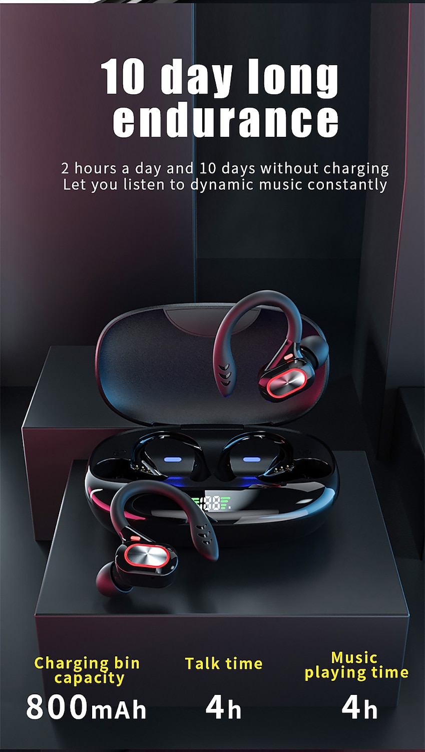 In-ear wearing effect of VV2 earhook headphones