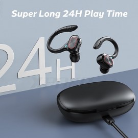VV2 True Wireless Bluetooth 5.0 Earhook Headphones — IPX5 Waterproof, 6-Hour Battery Life