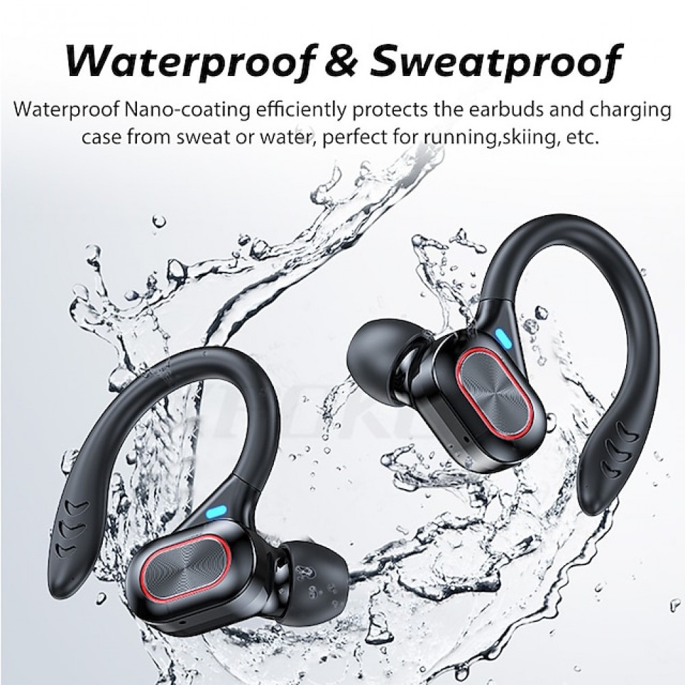 VV2 True Wireless Bluetooth 5.0 Earhook Headphones — IPX5 Waterproof, 6-Hour Battery Life