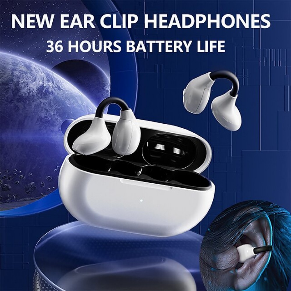 MY14pro Bone Conduction Ear Clip Headphones — Bluetooth 5.3, IPX5 Waterproof
