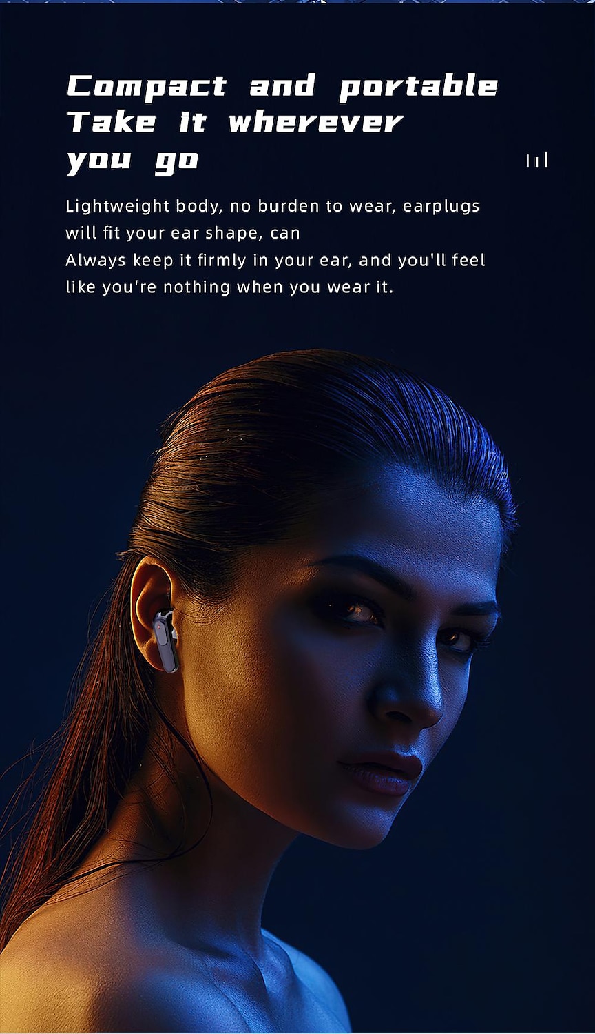 Close-up of touch-sensitive area on earbud