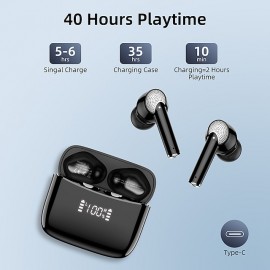 J8 True Wireless Bluetooth Earbuds – Bluetooth 5.3, IPX7 Waterproof, 40-Hour Total Battery Life