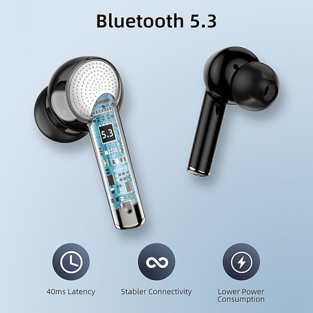 J8 True Wireless Bluetooth Earbuds – Bluetooth 5.3, IPX7 Waterproof, 40-Hour Total Battery Life